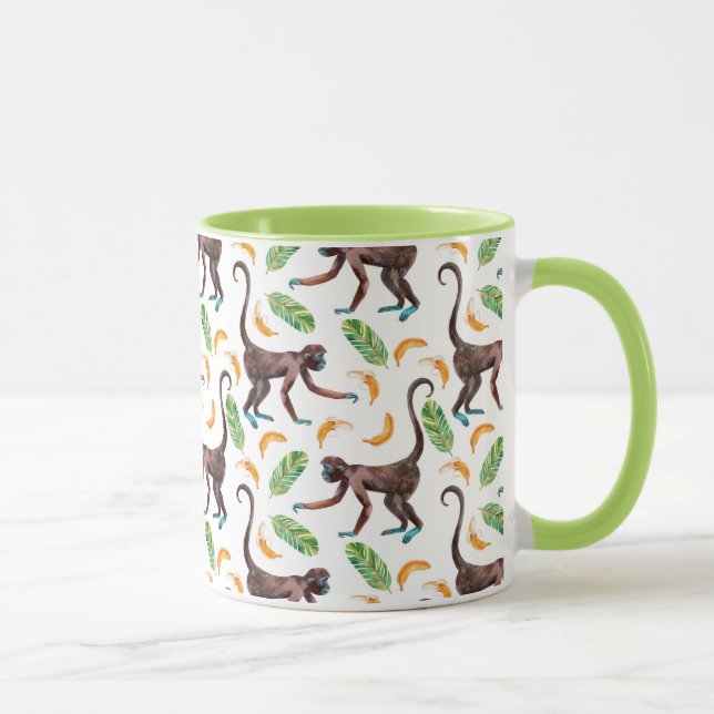 Süße Affen, die Bananen schuggeln Tasse (Rechts)