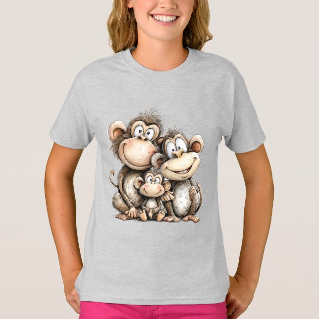 Süße Affen  T-Shirt (Vorderseite)