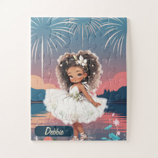 Süße afroamerikanische Mädchen Feuerwerk