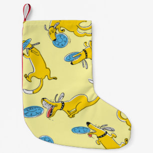 Süße Aktivitätshunde vintage nahtloses Muster. Doo Kleiner Weihnachtsstrumpf