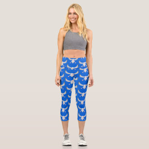 Süße Albatros-Vogel-Flug-Cartoon-Illustration Capri Leggings
