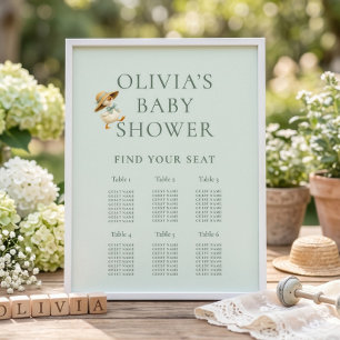Süße alberne Gans 6-Tisch-Sitzordnung Baby Shower Poster