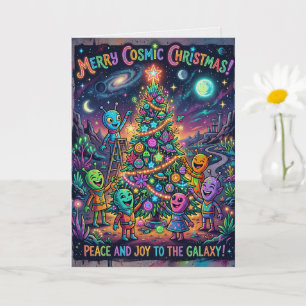 Süße Alien-Weihnachtskarte Außerirdisch Karte