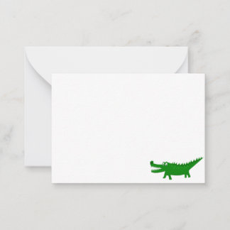 Süße Alligator-Zeichnung Blanko Mitteilungskarte