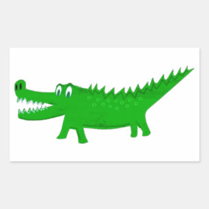 Süße Alligator-Zeichnung Rechteckiger Aufkleber