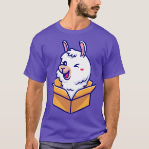 Süße Alpaka-in-Schachtel-Cartoon T-Shirt