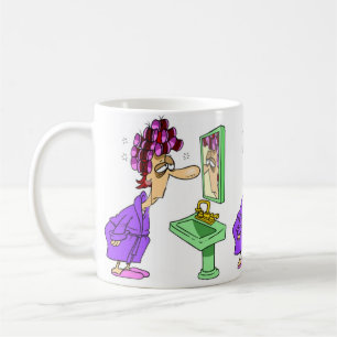 Süße alte Dame lustige Kaffeetasse