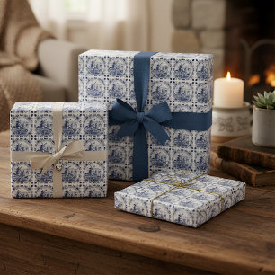 Süße alte holländische Windmühlen-Segelyacht Delft Geschenkpapier