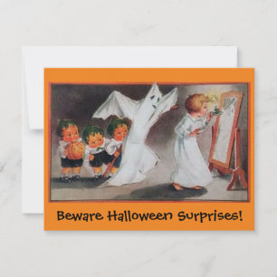 Süße, altmodische Halloween-Überraschungseinladung Einladung