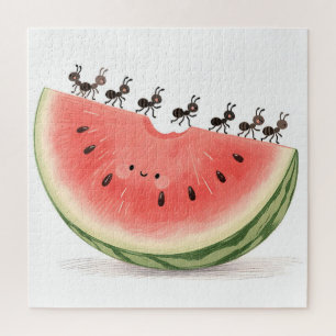 Süße Ameisen Wassermelonen Scheibe