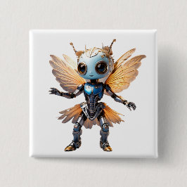 Süße Ameisenmädchen tanzender Roboter Pixie Button