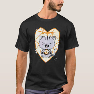 Süße American Shorthair Katze Leukämie-Bewusstsein T-Shirt