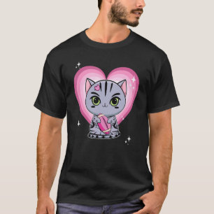 Süße American Shorthair Katze Rosa Fußball T-Shirt