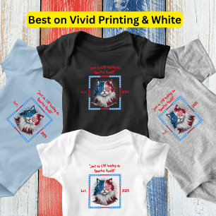 Süße amerikanisch-patriotische Katze mit Brille Baby Strampler