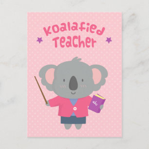 Süße amüsante Wortspiel-Koala-Bär-Lehrerin Postkarte