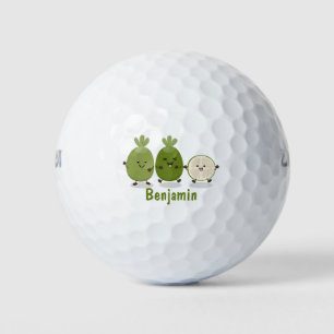 Süße Ananas-Guave Feijoa-Cartoon-Illustration Golfball