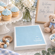 Süße Anfänge | Puderblaue und weiße Babyparty