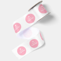 Süße Anfänge | Rosa und Weiße Babyparty-Siegel