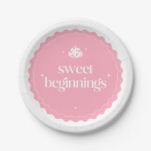 Süße Anfänge | Rosa und weiße Mädchen-Baby-Party