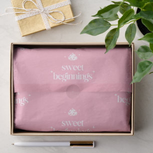 Süße Anfänge Rosa und Weiße Mädchen-Baby-Party Seidenpapier