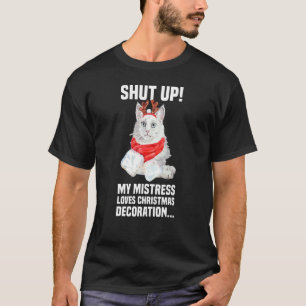 Süße Angora-Katze mit Rentier-Kostüm Shut Up Deco T-Shirt