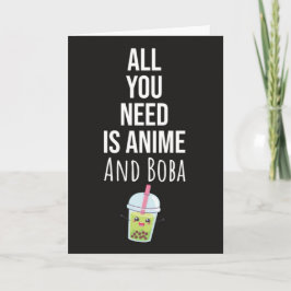 Süße Anime-Boba-Karten Bubble Tea Kaiwaii Otaku Karte