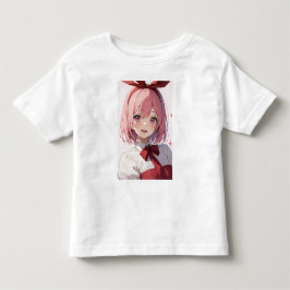 Süße Anime-Girl-Illustration mit rosa Haaren Kleinkind T-shirt