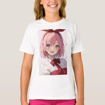 Süße Anime-Girl-Illustration mit rosa Haaren
