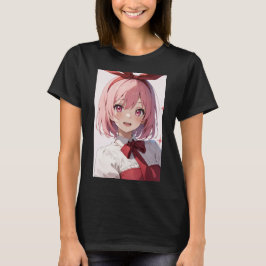 Süße Anime-Girl-Illustration mit rosa Haaren T-Shirt