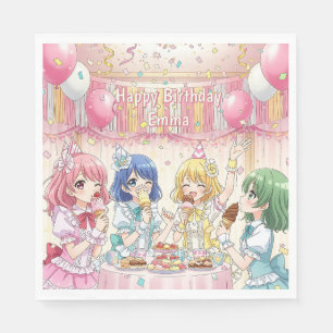 Süße Anime-Girls-Eiscreme-Geburtstagsfeier Serviette