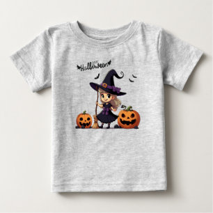 Süße Anime-Halloweenhexe Baby T-shirt