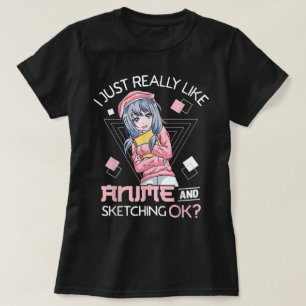 Süße Anime-Künstlerin-Ästhetik-Design T-Shirt