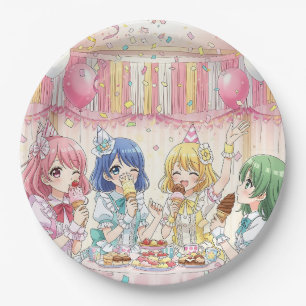 Süße Anime-Mädchen-Eiscreme-Geburtstagsfeier   Pappteller
