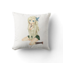 Süße Anime-Mädchen-Kissen-Kunst – Weiche ästhetisc