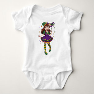 Süße Anime-Mardi-Gras-Frau Baby Strampler