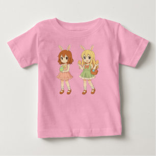 Süße Anime-Osterhasen-Mädchen Baby T-shirt