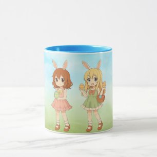 Süße Anime-Osterhasenmädchen Tasse