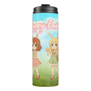 Süße Anime-Osterhasenmädchen Thermosbecher
