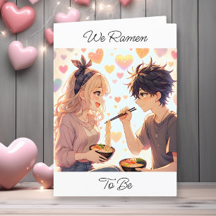 Süße Anime-Ramen-Nudel-Wortspiel-Valentinstag-Foto Feiertagskarte