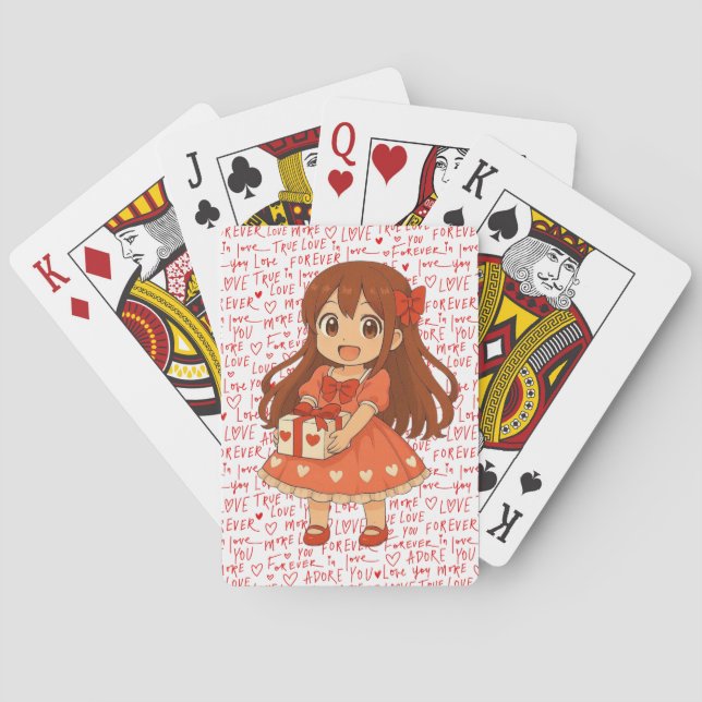 Süße Anime Valentinstag Spielkarten (Rückseite)