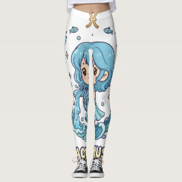 Süße Anime-Wassermann-Sternzeichen-Leggings Leggings
