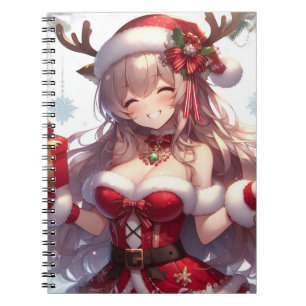 Süße Anime-Weihnachtsgirl Notizblock