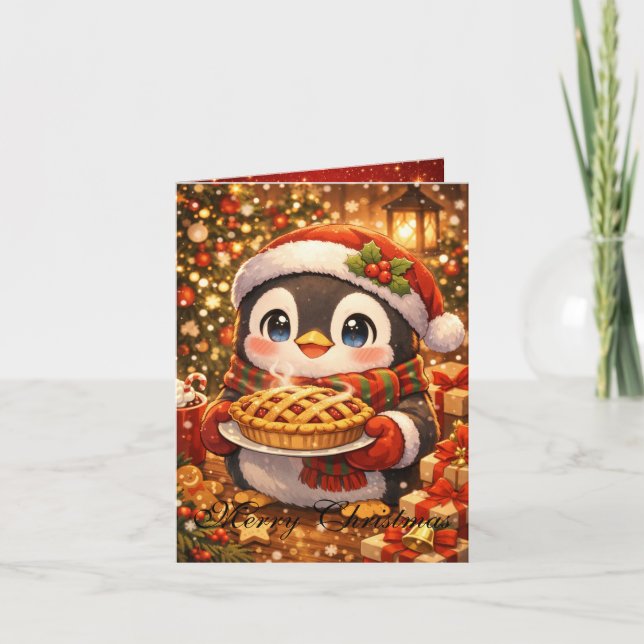 Süße Anime-Weihnachtskarte  Karte (Vorderseite)