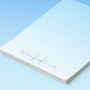 Süße anpassbare blaue Monogramme & Ihr Name Schrif Notizblock