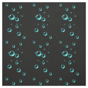 Süße aqua blaue schwebende Blasen auf Schwarz Stoff