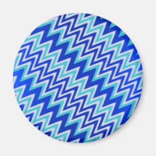 Süße aqua blaue Zickzackstreifen Magnet