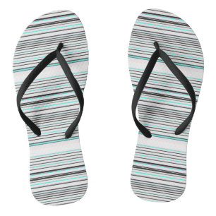 Süße aquagraue Streifen Flip Flops