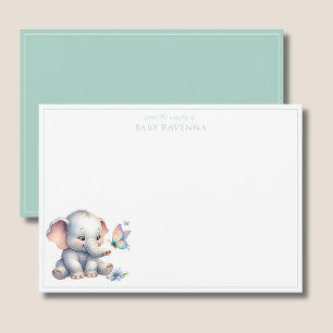 Süße Aquarell-Elefanten-Babyzimmer Danke schön Mitteilungskarte