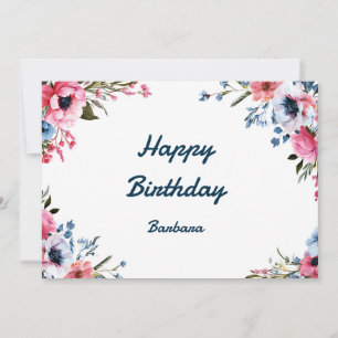 Süße Aquarell-Elegante Wildblumen für sie Karte