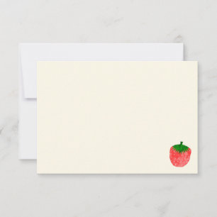 Süße Aquarell-Erdbeere Blank Cream Off White Mitteilungskarte